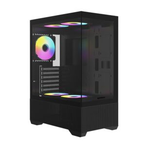 Raidmax I802 AIR E-ATX |ATX | Micro-ATX | Mini-ITX RGB Mid-Tower Gaming Chassis - Black - Image 1