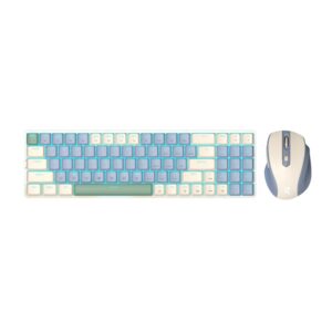 Redragon BS8772 Wireless Keyboard and Mouse Combo - Cream/Blue - Image 1