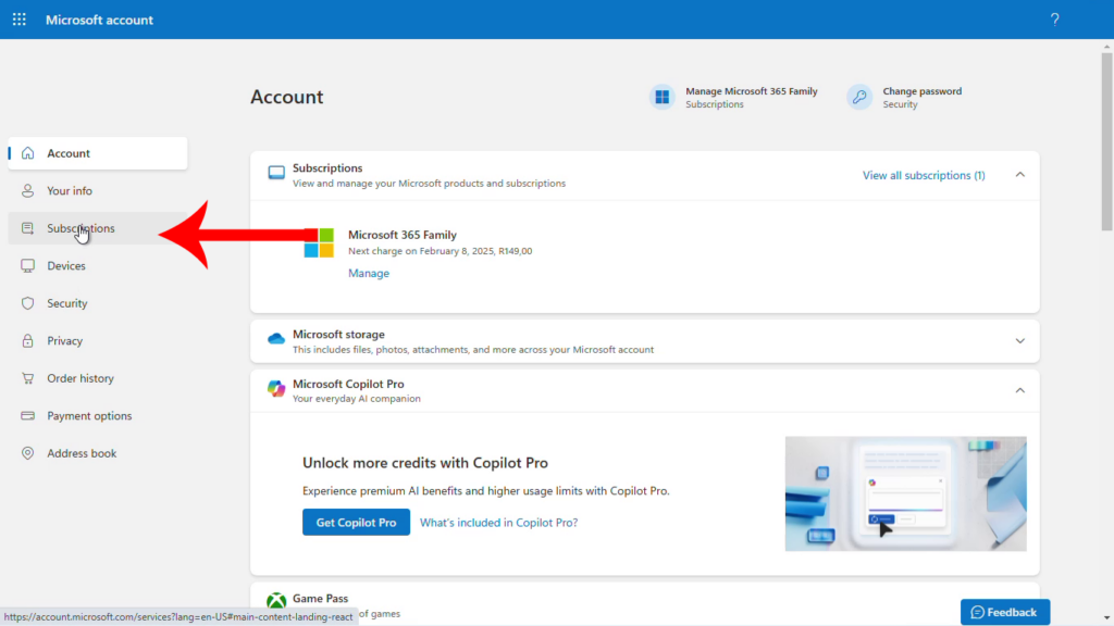 Select Microsoft Subscriptions