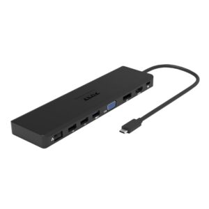 Port USB Type-C 1 x USB3.1|2 x USB 3.0|2 x USB 2.0|1 xHDMI-DP-VGA| Micro+SD Card Reader|1 x Mini DP|1 x RJ45|1 x Audio-Microphone| PD 100W -Black - Image 1