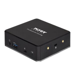 Port USB Type-C to 1 x RJ45|2 x USB3.1 Gen1|2 x HDMI|1 x Type-C|1 x USB3.1 Gen1 | Apple Charging 2.4A|1 x Aux Dock - Black - Image 1