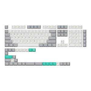 Keychron Cherry Profile Double Shot PBT Full Keycap Set - Grey/White/Mint - Image 1