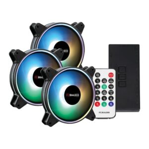 PCBuilder Tempest Chill Fan Kit 3x120MM Dual Glow ARGB Fan + Controller + RF Remote - Image 1