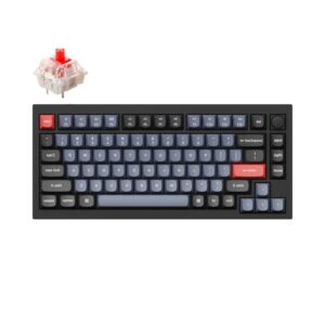 Keychron Q1 75% Red G Pro Switches Aluminium RGB Wired Keyboard - Black - Image 1