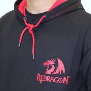 REDRAGON HOODIE WITH FRONT and BACK LOGO - BLACK - MEDIUM - Image 2