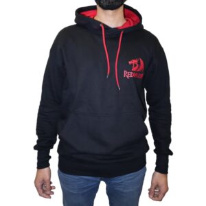 REDRAGON HOODIE WITH FRONT and BACK LOGO - BLACK - SMALL - Image 1