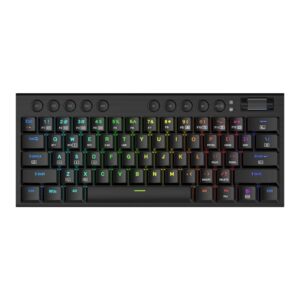 REDRAGON Horus Mini Pro 61Key Wireless Bluetooth Red Switch RGB Low Profile Gaming Mechanical Keyboard - Black - Image 1