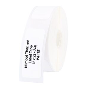 NIIMBOT D11/D110/D101/H1S Thermal Label 12x22mm - 260 Labels Per Roll - White - Image 1