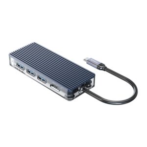 ORICO 6 Port Type-C Transparent Hub - Grey - Image 1
