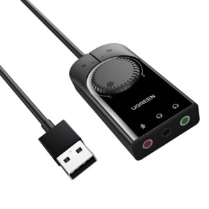 UGREEN CM129-40964 USB-A to 3.5mm External Stereo Sound Adapter - Black - Image 1