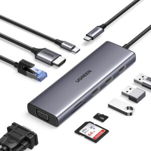 UGREEN 9-in-1 Type-C Hub | HDMI | VGA | LAN | SD/TF | 100W PD | USB3.0 - Image 6