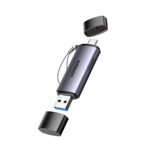 UGREEN CM185-50706 2-in-1 OTG Card Reader | Type-C | USB-A - Silver - Image 1