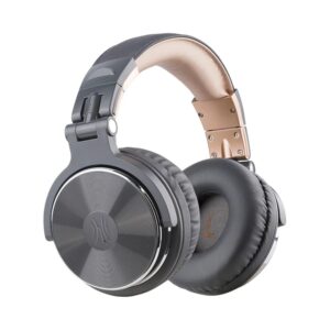 Oneodio Pro 10 Professional Wired Over Ear DJ and Studio Monitoring Headphones - Grey/Gold - Image 1