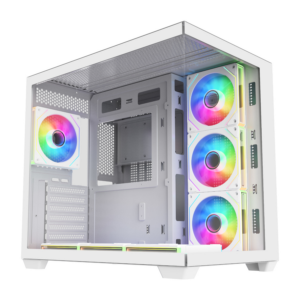 FSP M341 ATX Dual Chamber Mid Tower Gaming Chassis - White